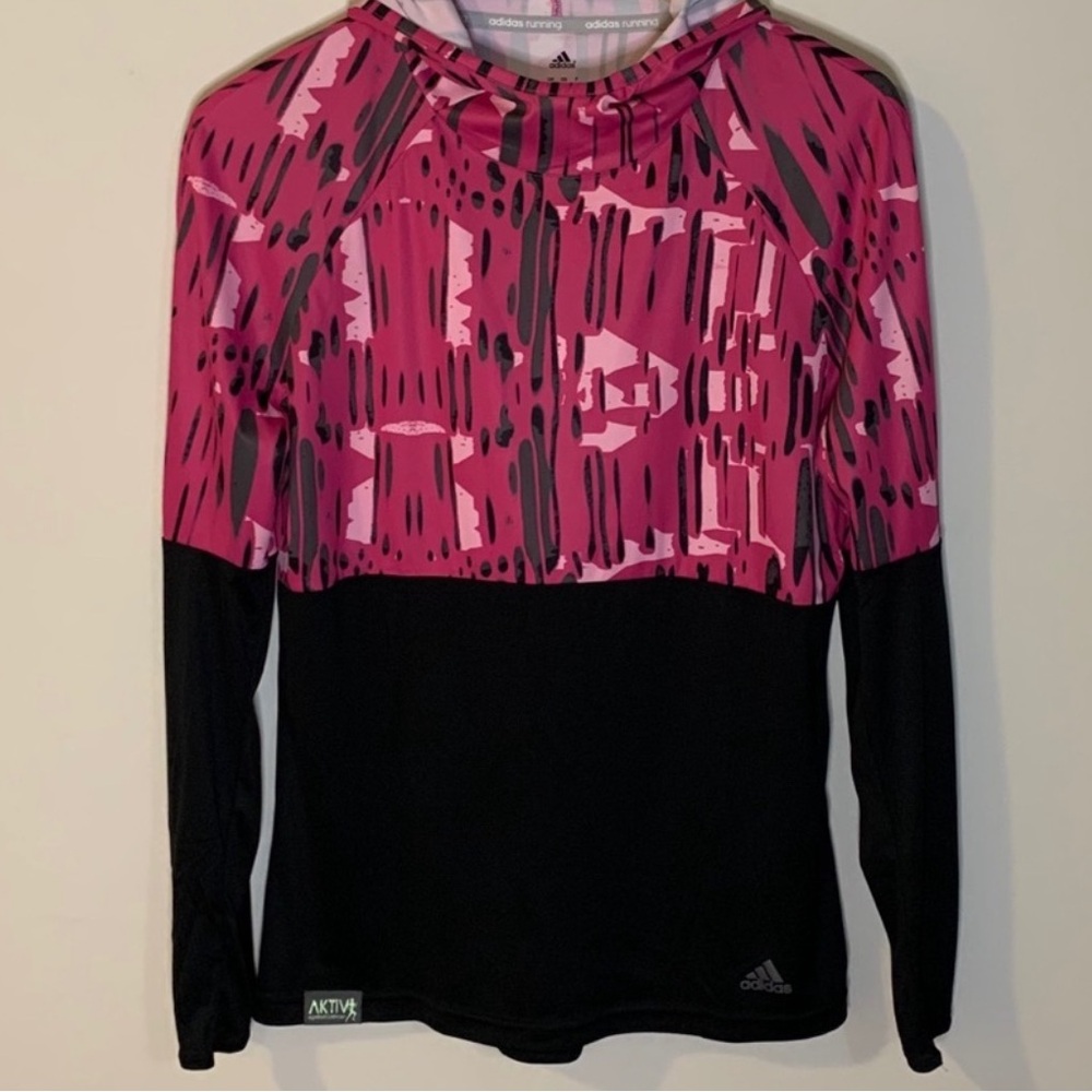 Adidas Aktiv against Breast Cancer workout hooded top- black and pink